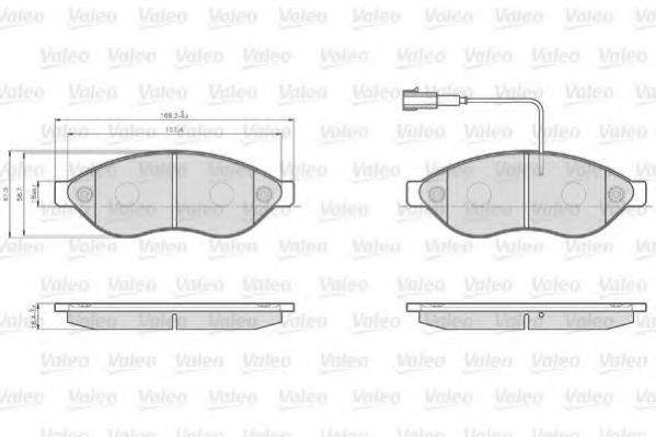 VALEO 872468 Комплект гальмівних колодок, дискове гальмо