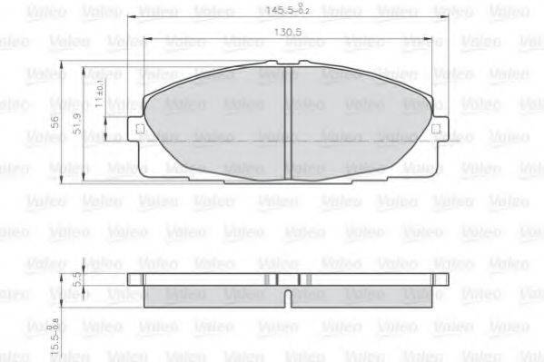 VALEO 872680 Комплект гальмівних колодок, дискове гальмо