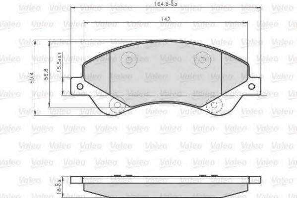 VALEO 872818 Комплект гальмівних колодок, дискове гальмо