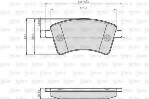 VALEO 872693 Комплект гальмівних колодок, дискове гальмо