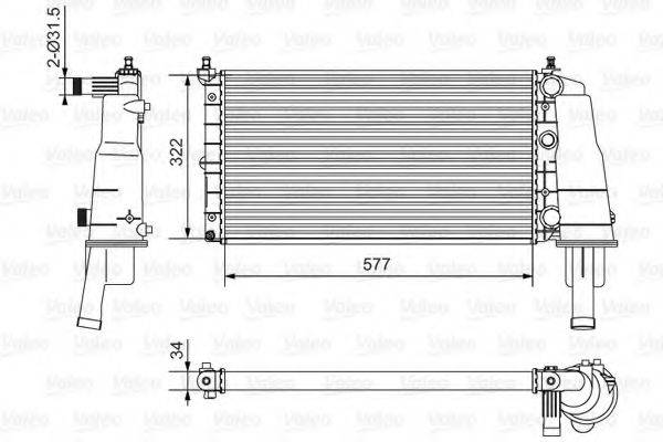 VALEO 734236 Радіатор, охолодження двигуна