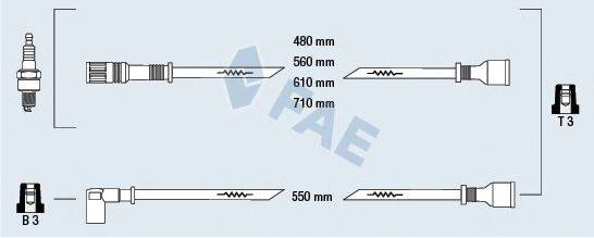 FAE 83870 Комплект дротів запалювання