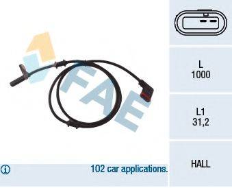 FAE 78037 Датчик, частота обертання колеса