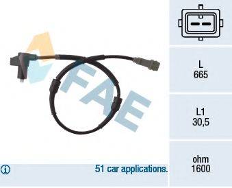 FAE 78007 Датчик, частота обертання колеса