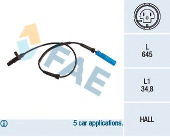 FAE 78260 Датчик, частота обертання колеса