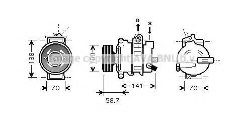 AVA QUALITY COOLING AIAK287 Компресор, кондиціонер