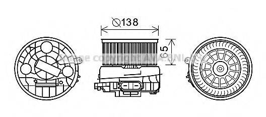 AVA QUALITY COOLING CN8303 Електродвигун, вентиляція салону