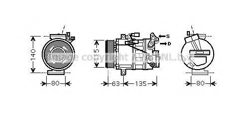 AVA QUALITY COOLING DNK336 Компресор, кондиціонер