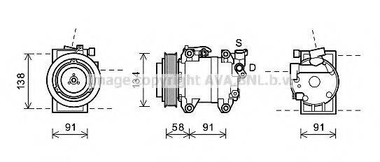 AVA QUALITY COOLING DNK344 Компресор, кондиціонер