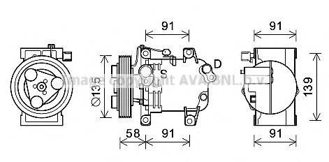 AVA QUALITY COOLING DNK395 Компресор, кондиціонер