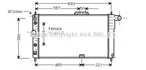 AVA QUALITY COOLING DW2005 Радіатор, охолодження двигуна