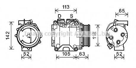 AVA QUALITY COOLING HDK238 Компресор, кондиціонер