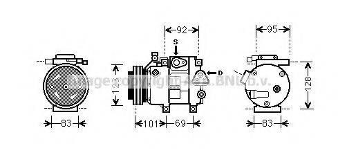 AVA QUALITY COOLING HYK214 Компресор, кондиціонер