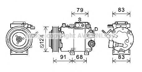 AVA QUALITY COOLING HYK383 Компресор, кондиціонер