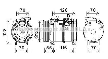 AVA QUALITY COOLING JEK068 Компресор, кондиціонер