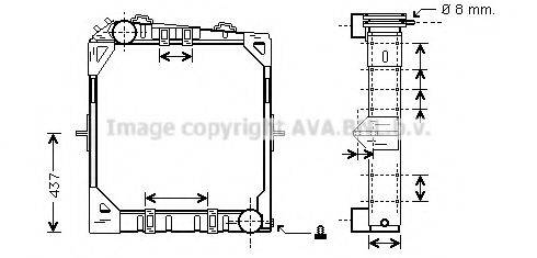 AVA QUALITY COOLING ME2108 Радіатор, охолодження двигуна