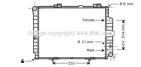 AVA QUALITY COOLING MS2305 Радіатор, охолодження двигуна