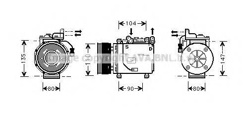 AVA QUALITY COOLING MTK038 Компресор, кондиціонер