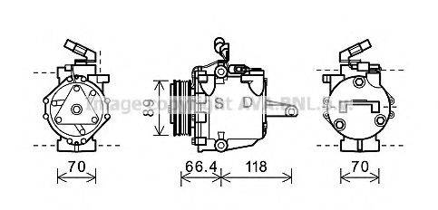 AVA QUALITY COOLING MTK225 Компресор, кондиціонер