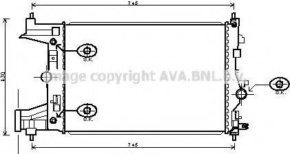 AVA QUALITY COOLING OL2545 Радіатор, охолодження двигуна