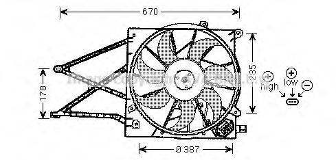 AVA QUALITY COOLING OL7524 Вентилятор, охолодження двигуна