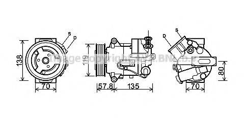 AVA QUALITY COOLING OLAK496 Компресор, кондиціонер