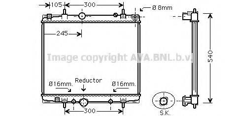 AVA QUALITY COOLING PE2275 Радіатор, охолодження двигуна