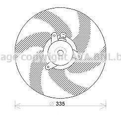 AVA QUALITY COOLING PE7533 Вентилятор, охолодження двигуна