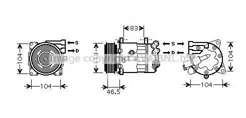 AVA QUALITY COOLING PEK325 Компресор, кондиціонер