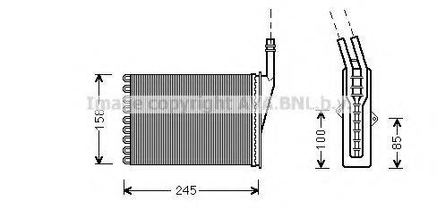 AVA QUALITY COOLING RT6250 Теплообмінник, опалення салону