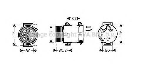 AVA QUALITY COOLING RTK383 Компресор, кондиціонер