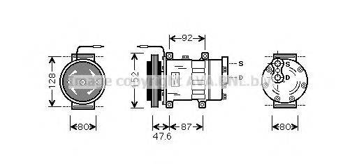 AVA QUALITY COOLING RTK434 Компресор, кондиціонер