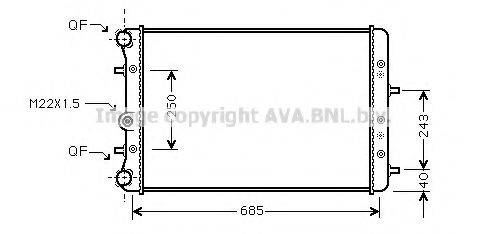 AVA QUALITY COOLING SAA2006 Радіатор, охолодження двигуна