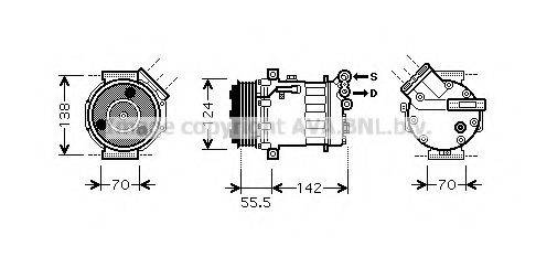 AVA QUALITY COOLING SBK069 Компресор, кондиціонер