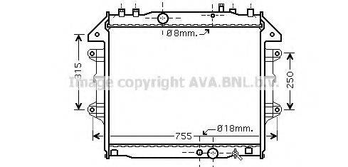 AVA QUALITY COOLING TO2432 Радіатор, охолодження двигуна