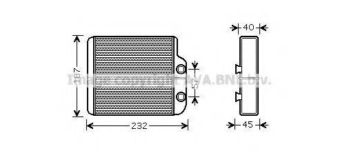 AVA QUALITY COOLING TO6368 Теплообмінник, опалення салону