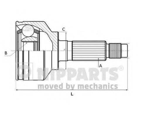 NIPPARTS J2820509 Шарнірний комплект, приводний вал