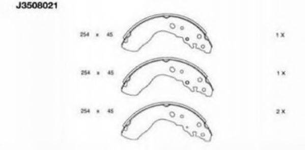 NIPPARTS J3508021 Комплект гальмівних колодок