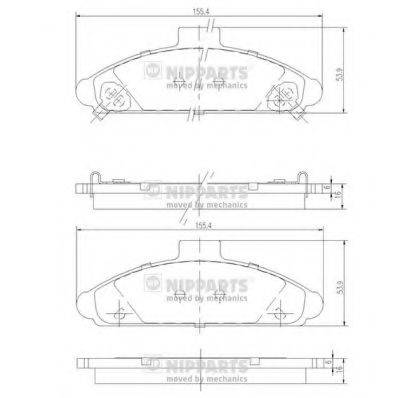 NIPPARTS J3600503 Комплект гальмівних колодок, дискове гальмо