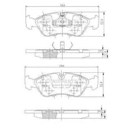 NIPPARTS J3600900 Комплект гальмівних колодок, дискове гальмо