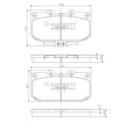 NIPPARTS J3601047 Комплект гальмівних колодок, дискове гальмо