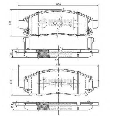 NIPPARTS J3601095 Комплект гальмівних колодок, дискове гальмо