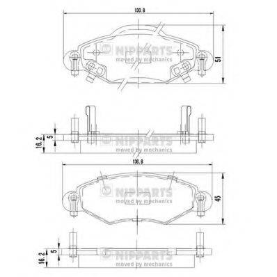 NIPPARTS J3602113 Комплект гальмівних колодок, дискове гальмо