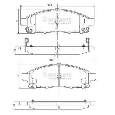 NIPPARTS J3605050 Комплект гальмівних колодок, дискове гальмо