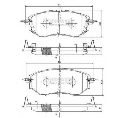 NIPPARTS J3607019 Комплект гальмівних колодок, дискове гальмо