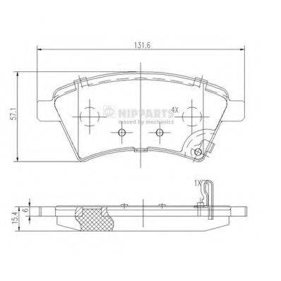 NIPPARTS J3608028 Комплект гальмівних колодок, дискове гальмо