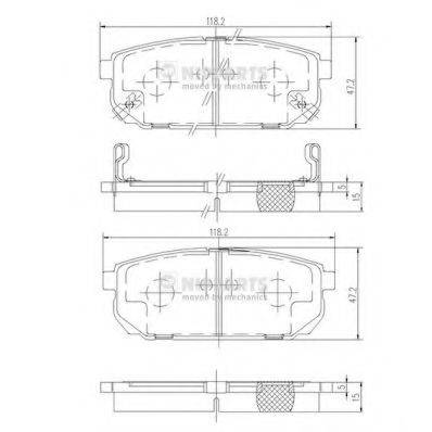 NIPPARTS J3610305 Комплект гальмівних колодок, дискове гальмо