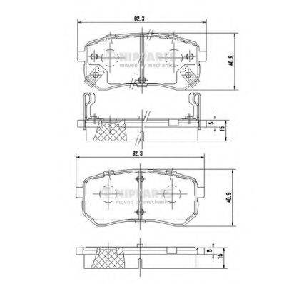 NIPPARTS J3610307 Комплект гальмівних колодок, дискове гальмо