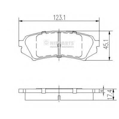 NIPPARTS J3612022 Комплект гальмівних колодок, дискове гальмо