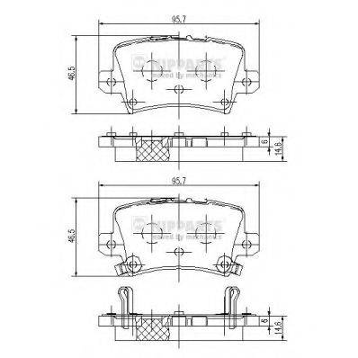 NIPPARTS J3614018 Комплект гальмівних колодок, дискове гальмо